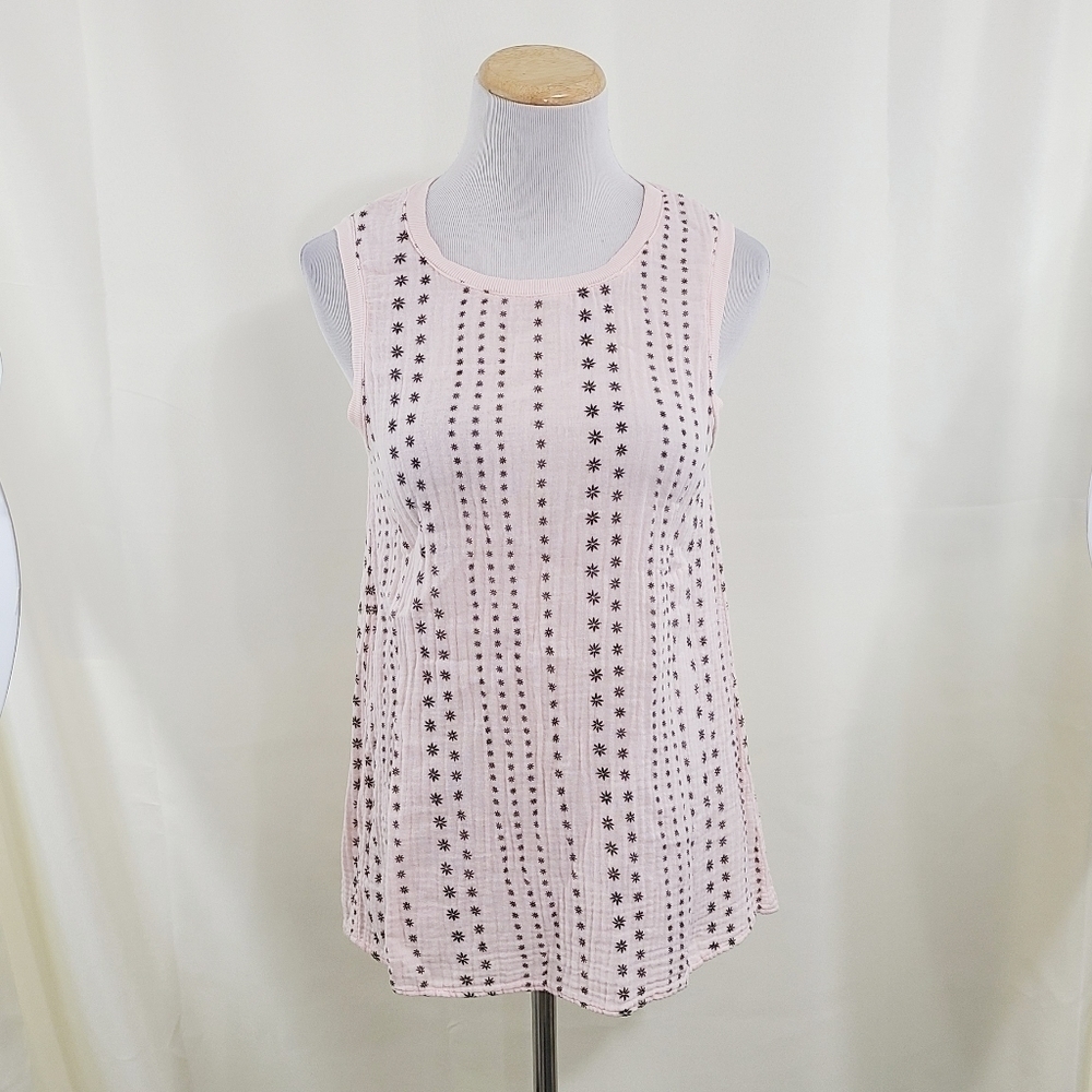 Michael Stars light pink gauzy tank top pastel cotton gauze sleeveless size XS